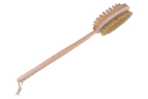 Щетка деревянная, двусторонняя с импульсным массажером